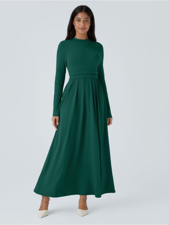 HALARA Dresses & Skirts - HALARA Forest Green Long Sleeve Maxi Dress size large